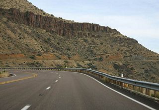 US 60 gains a climbing lane as it climbs along the north side of the Salt River Canyon.