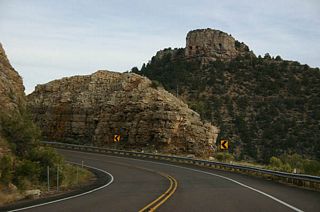 Climbing up toward Becker Lookout, the road pulls back and passes through some road cuts, similar to this one.