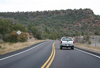 US 60 continues through the scrub-covered lands of northeastern Arizona.