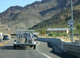SR 177 and US 60 meet at a grade-separated interchange.