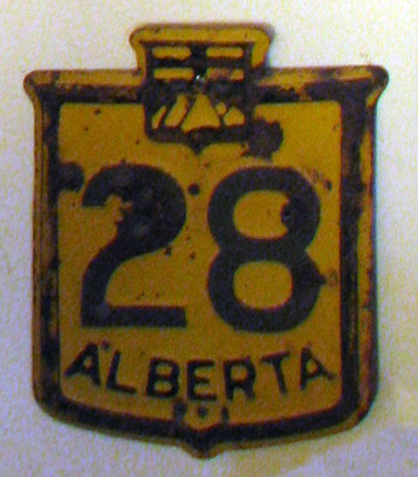 Alberta Provincial Highway 28 sign.