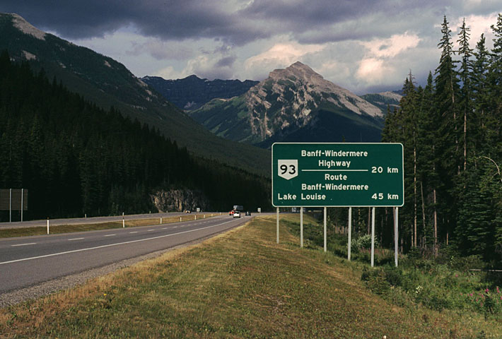 Alberta Provincial Highway 93 sign.