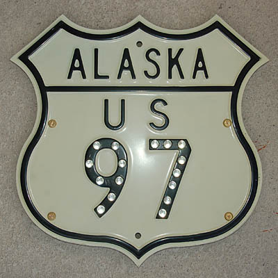 Alaska U.S. Highway 97 sign.
