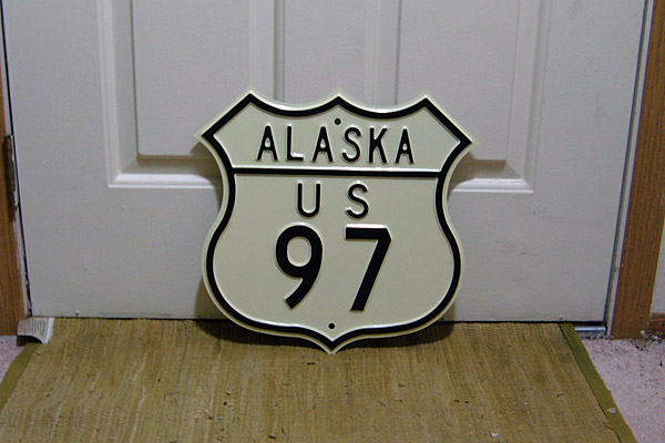 Alaska U.S. Highway 97 sign.
