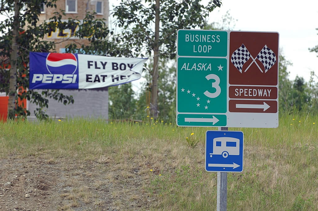 Alaska State Highway 3 sign.