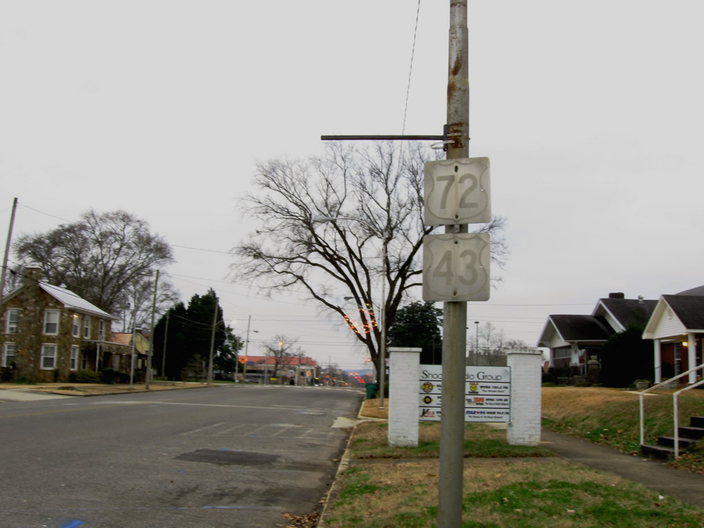 Alabama - U.S. Highway 43 and U.S. Highway 72 sign.