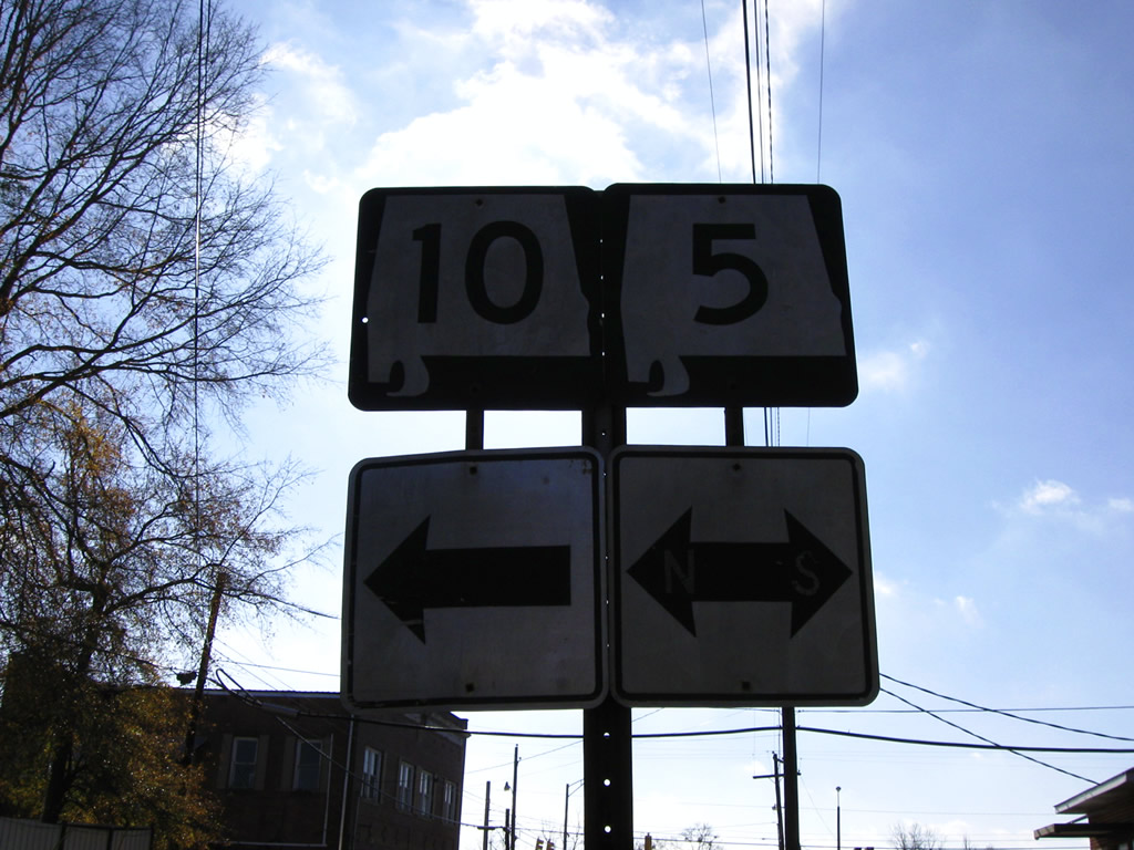 Alabama - State Highway 5 and State Highway 10 sign.