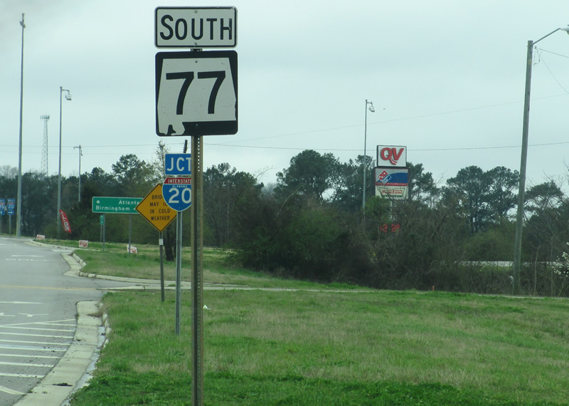 Alabama State Highway 77 sign.