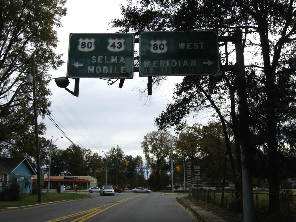 Alabama - U.S. Highway 43 and U.S. Highway 80 sign.