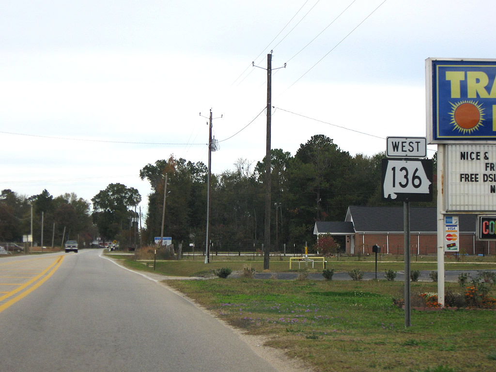 Alabama State Highway 136 sign.