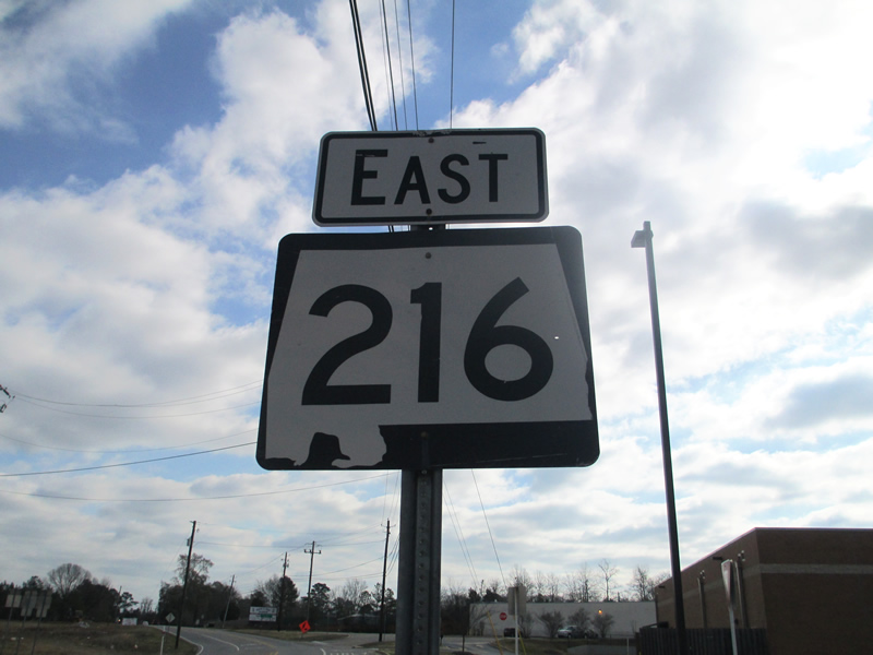 Alabama State Highway 216 sign.