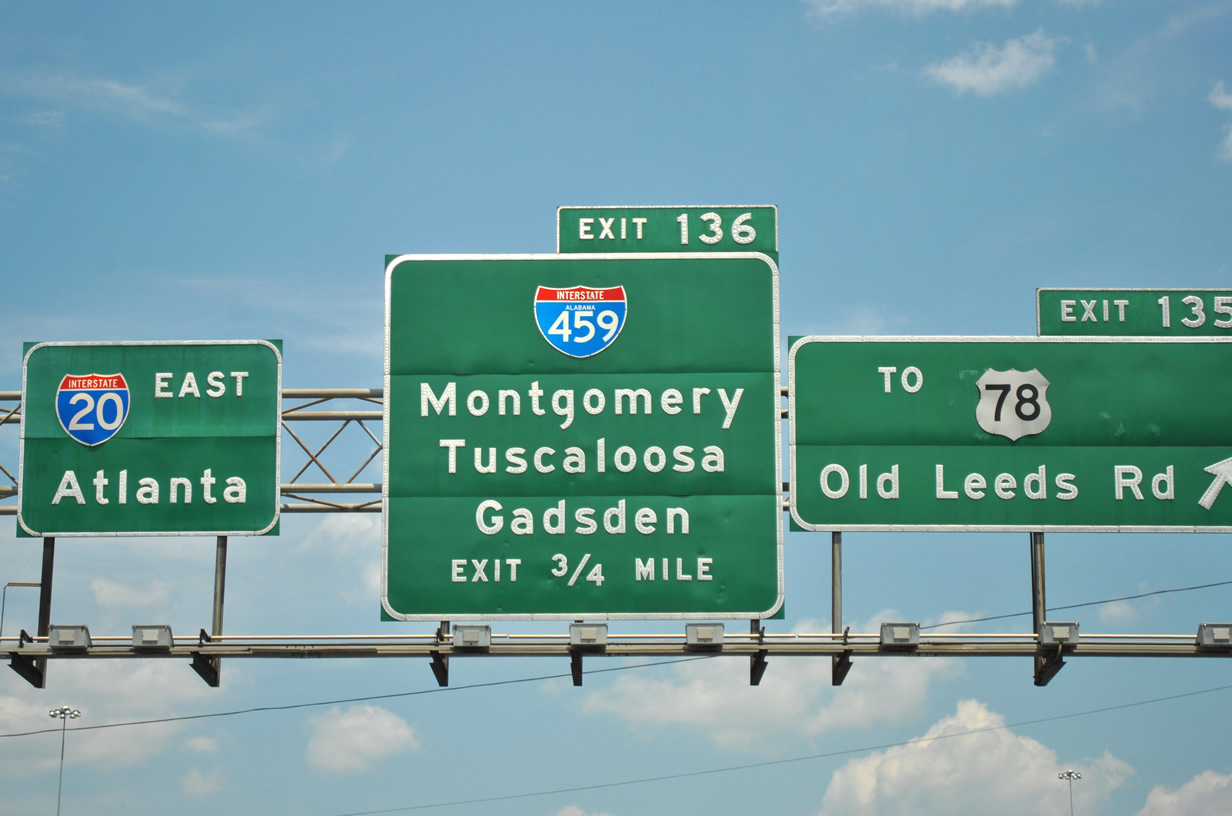 Alabama - Interstate 20, Interstate 459, and U.S. Highway 78 sign.