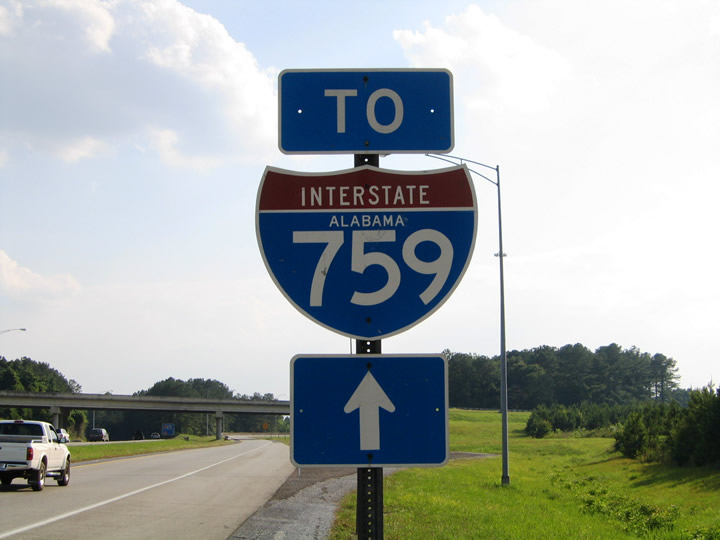 Alabama Interstate 759 sign.