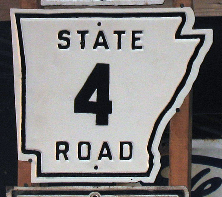 Arkansas State Highway 4 sign.