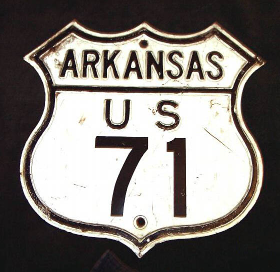 Arkansas U.S. Highway 71 sign.