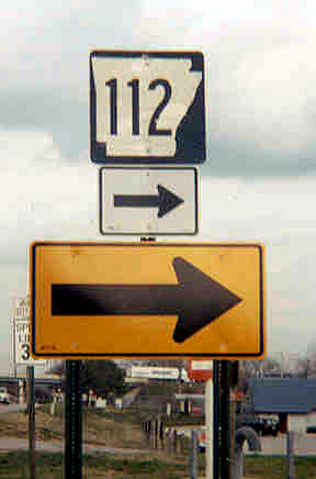 Arkansas State Highway 112 sign.