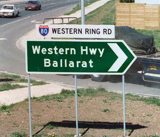 Australia Victoria ring road 80 sign.