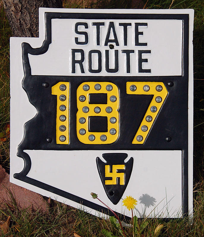 Arizona State Highway 187 sign.