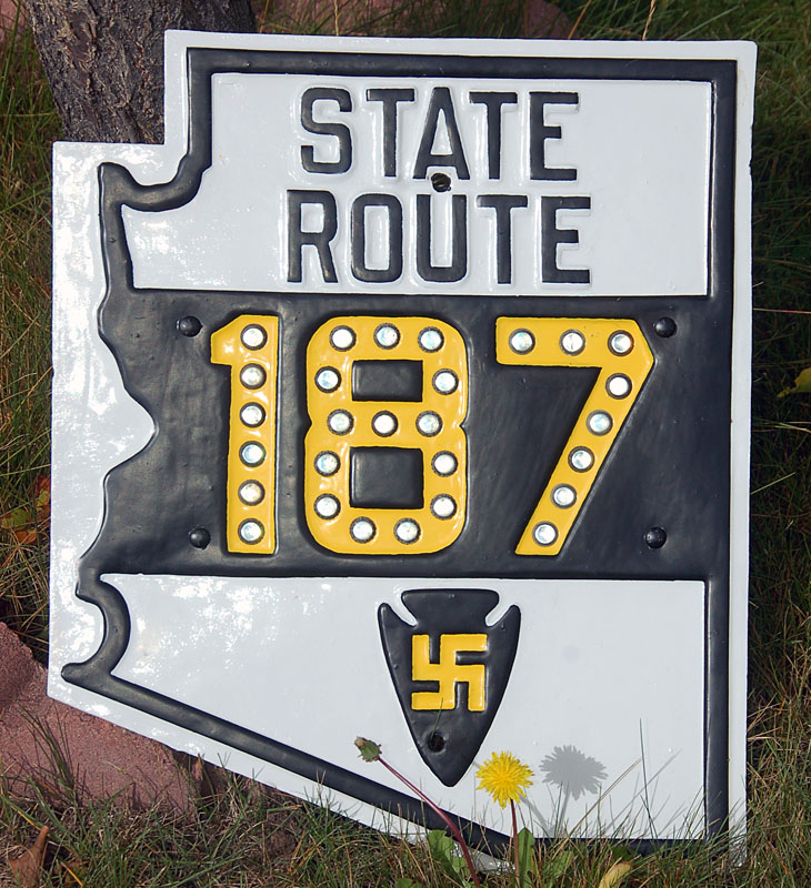Arizona State Highway 187 sign.
