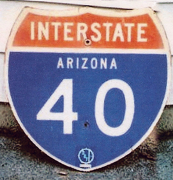 Arizona Interstate 40 sign.