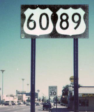 Arizona - U.S. Highway 89 and U.S. Highway 60 sign.