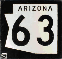 Arizona State Highway 63 sign.