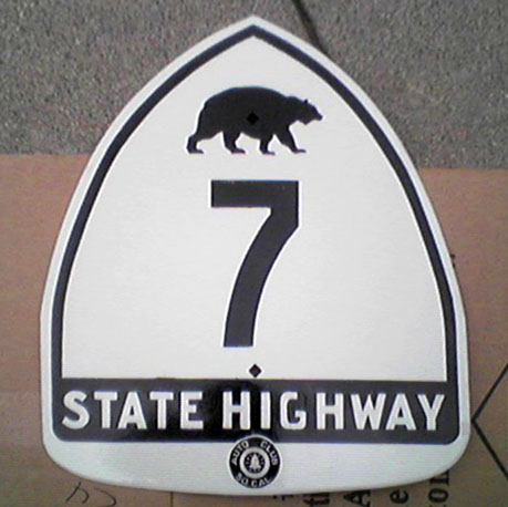 California State Highway 7 sign.