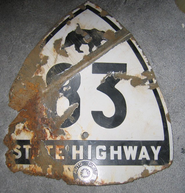 California - State Highway 83 and State Highway 49 sign.