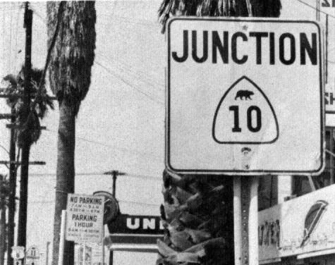 California State Highway 10 sign.