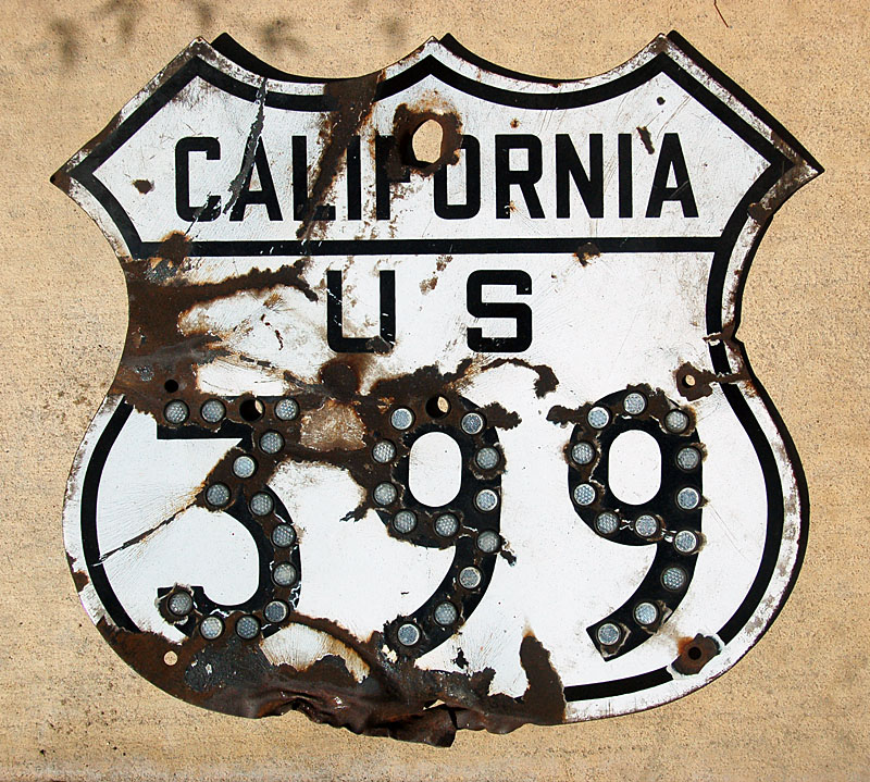 California U.S. Highway 399 sign.