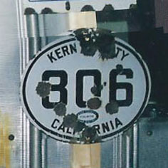 California Kern County route 306 sign.
