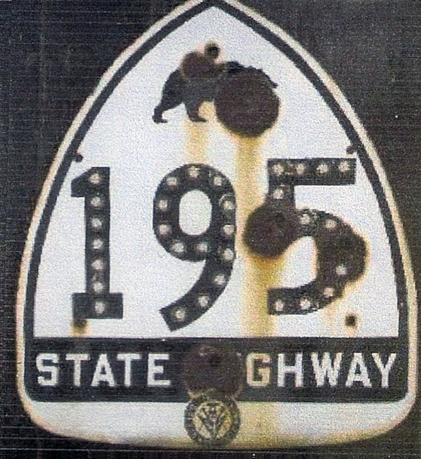 California State Highway 195 sign.