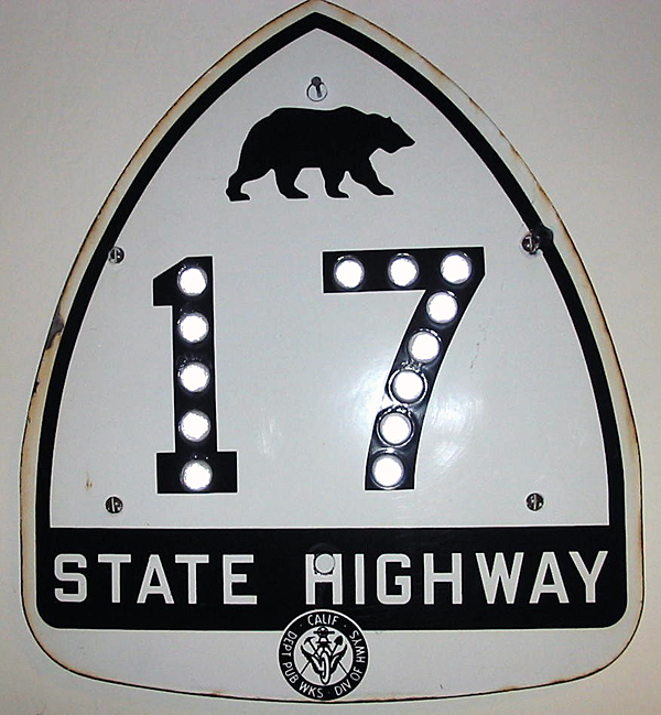 California State Highway 17 sign.