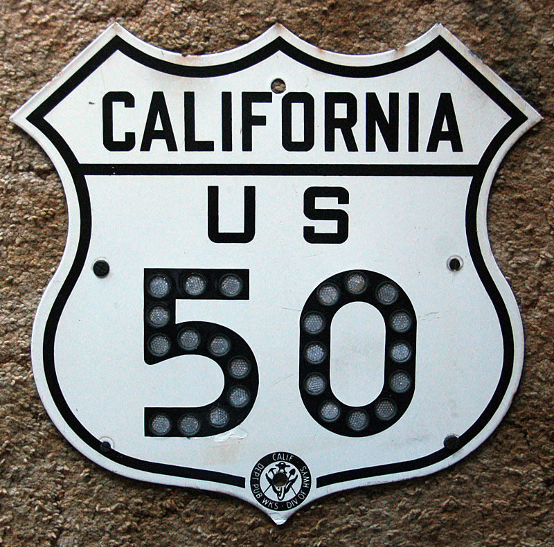 California U.S. Highway 50 sign.