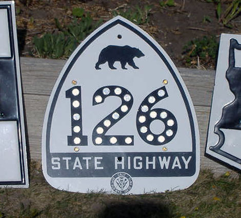 California State Highway 126 sign.