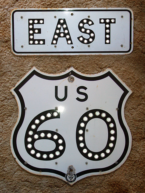 California U.S. Highway 60 sign.