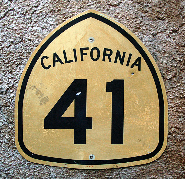 California State Highway 41 sign.