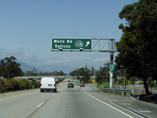 California State Highway 118 sign.