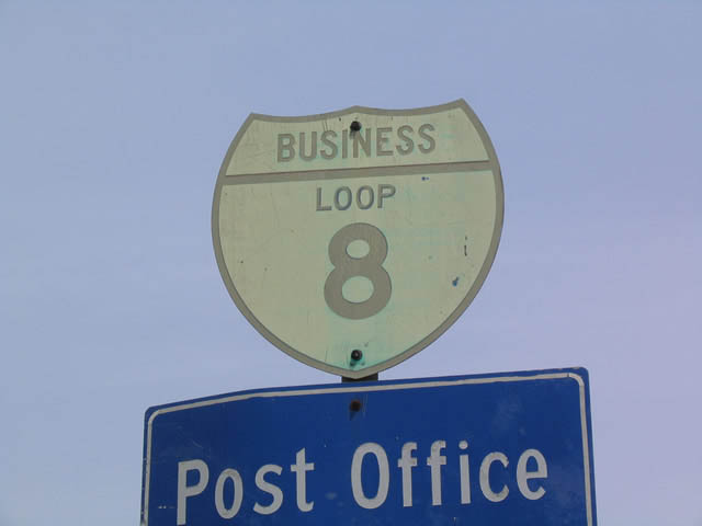 California business loop 8 sign.