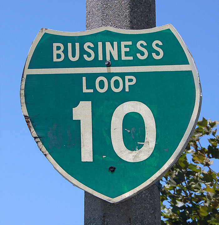 California business loop 10 sign.