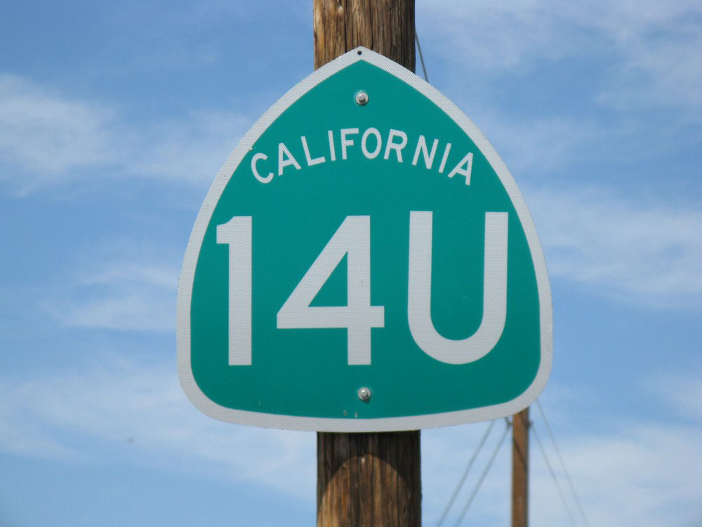 California state highway 14U sign.