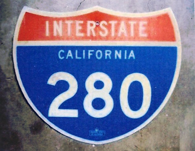 California Interstate 280 sign.