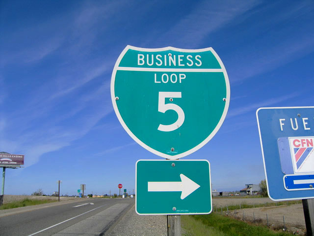 California business loop 5 sign.