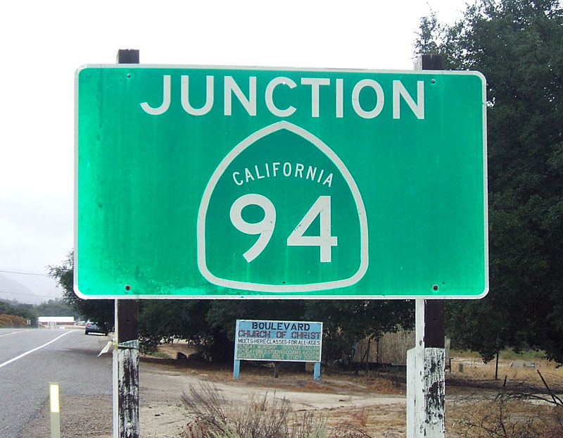 California State Highway 94 sign.