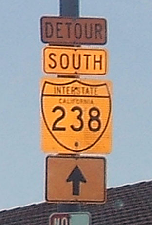 California Interstate 238 sign.