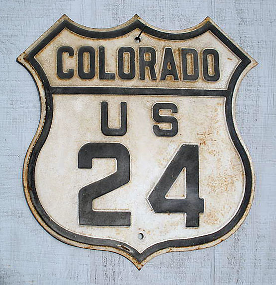 Colorado U.S. Highway 24 sign.