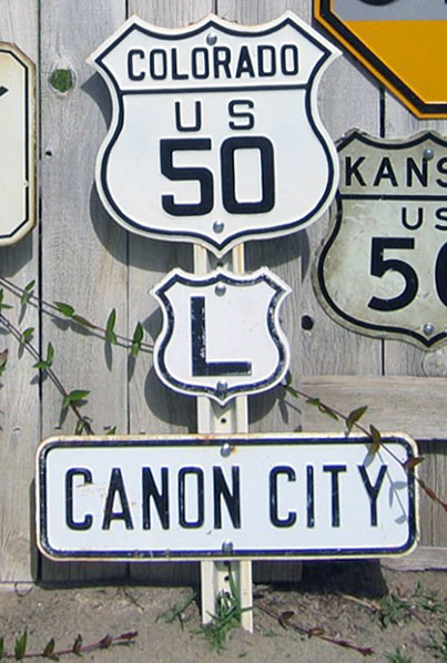 Colorado U.S. Highway 50 sign.