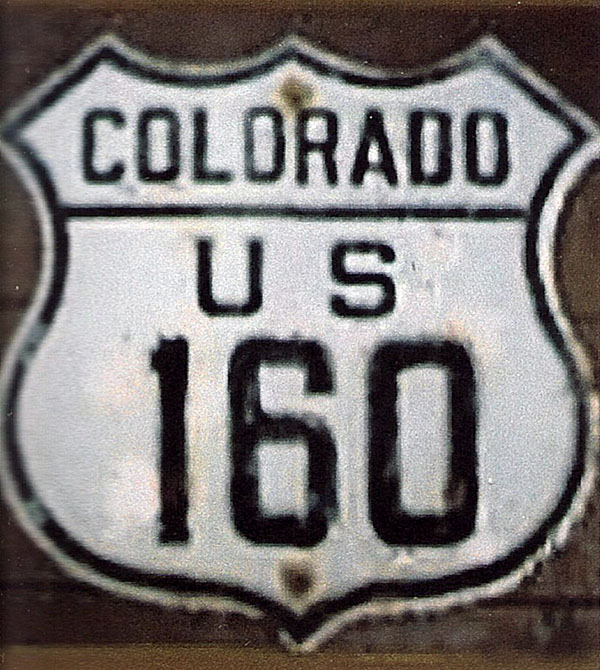 Colorado U.S. Highway 160 sign.