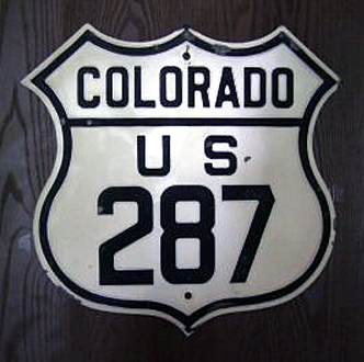 Colorado U.S. Highway 287 sign.