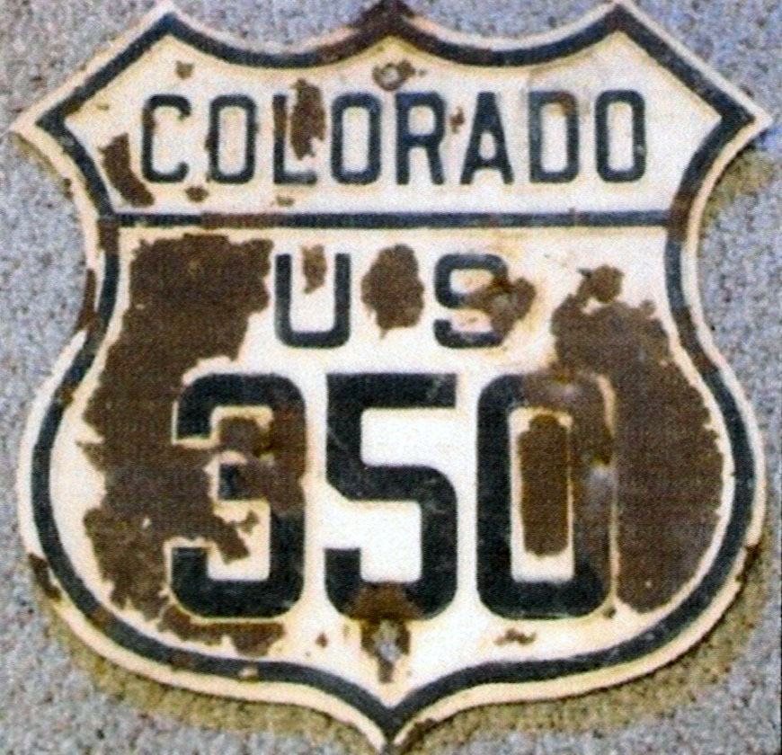 Colorado U.S. Highway 350 sign.